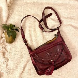 Maroon Italian Leather Purse